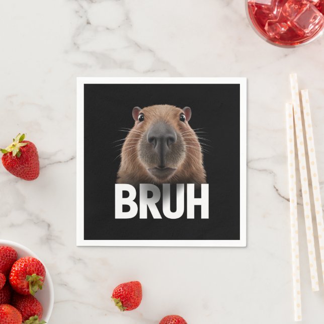 Serviette En Papier Funny Capybara Bruh (En situation)