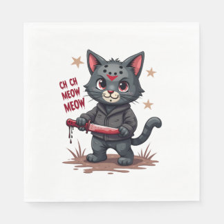 Serviette En Papier Funny Cat Horror Movies Cute Halloween for Cat Kit