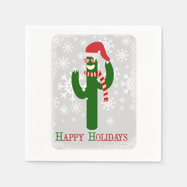 Serviette En Papier Funny Christmas Cactus (Devant)