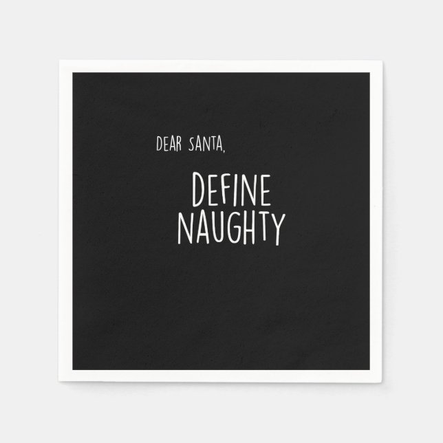 Serviette En Papier Funny Christmas Naughty Nice Santa Checklist  (Devant)