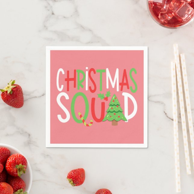 Serviette En Papier Funny Christmas Squad Famille Vacances (En situation)