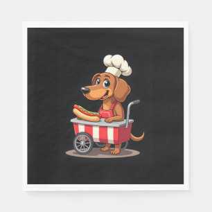 Serviette En Papier Funny Dachshund Chien Hotdog Sandwich Weenie Sauci
