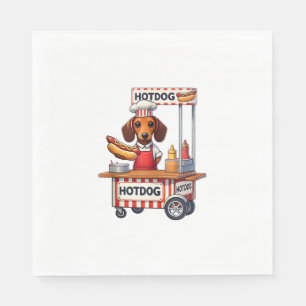 Serviette En Papier Funny Dachshund Chien Hotdog Sandwich Weenie Sauci