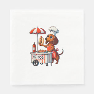 Serviette En Papier Funny Dachshund Chien Weenie Saucisse Hotdog Sandw