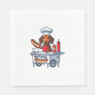 Serviette En Papier Funny Dachshund Chien Weenie Saucisse Hotdog Sandw