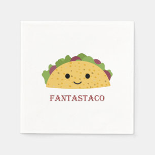 Serviette En Papier Funny Fantastaco Taco Pun Cute Kawaii Taco