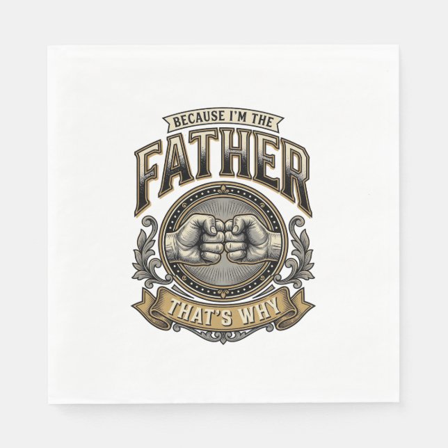 Serviette En Papier Funny Father Fist Bump Vintage Engraving Shirt Des (Devant)