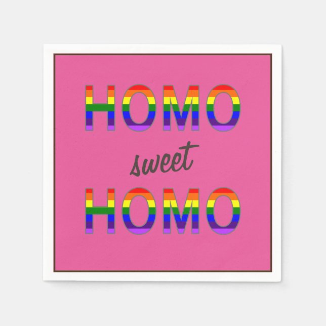 Serviette En Papier Funny Gay Homo Sweet Homo (Devant)