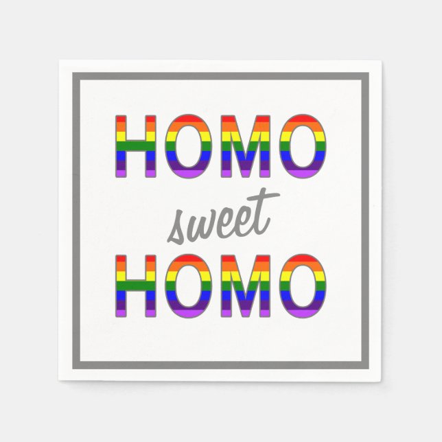 Serviette En Papier Funny Gay Homo Sweet Homo (Devant)
