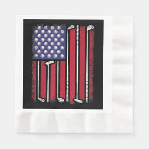 Serviette En Papier Funny Golf American Flag Golf Player Vintage Golfe