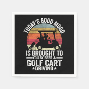 Serviette En Papier Funny Golfer Vintage Golfing Beer Golf Cart
