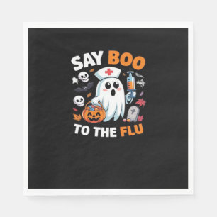 Serviette En Papier Funny Halloween Nurse Ghost T-Shirt - "Dites Boo à