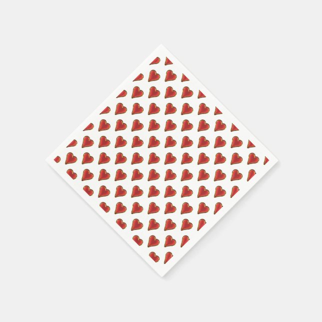 Serviette En Papier Funny Heart Pattern gold red + your backgr. & (Coin)