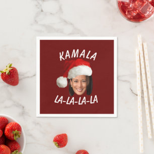 Serviette En Papier Funny Kamala Harris Face Santa Hat Noël