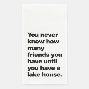 Serviette En Papier Funny Lake House Friends Citation Typographie blan