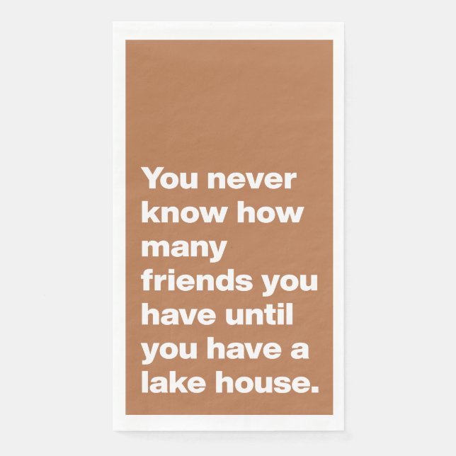Serviette En Papier Funny Lake House Friends Citer Terracotta (Devant)