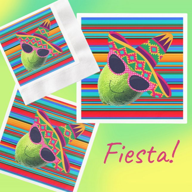 Serviette En Papier Funny Lime With Sombrero Party (Cute party napkins!)