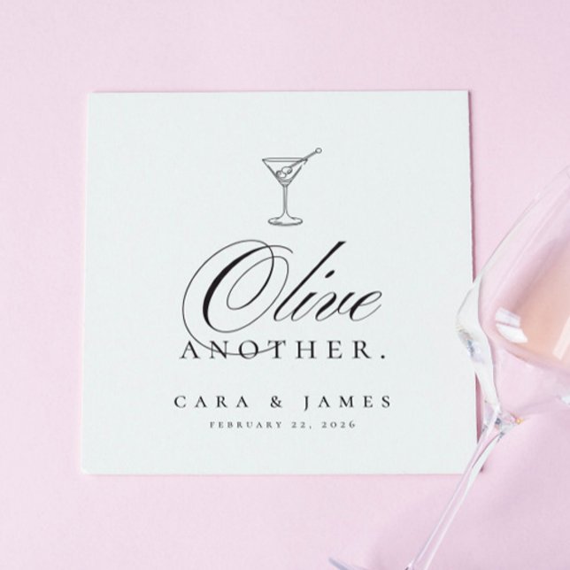 Serviette En Papier Funny Martini Olive Un autre Cocktail Mariage (Créateur téléchargé)