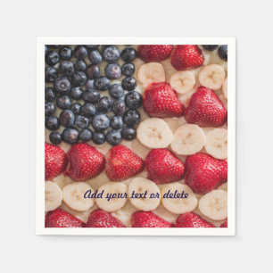 Serviette En Papier Funny Quart Juillet Américain Drapeau Faux Fruit