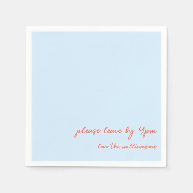 Serviette En Papier Funny Quote Early Bed Introvert Humor Custom Blue (Devant)