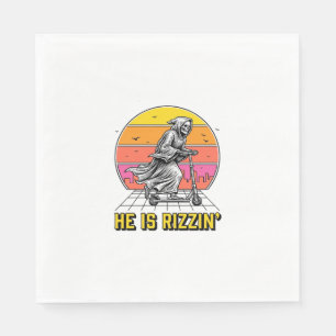 Serviette En Papier Funny Reaper Scooter Vintage Sunset Conception de