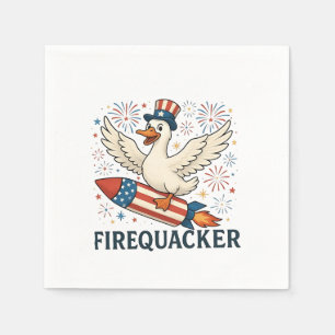 Serviette En Papier Funny Rubber Duck USA Patriotic Firequacker 4e