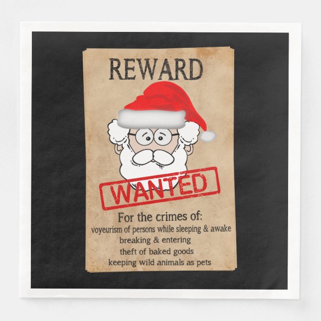 Serviette En Papier Funny Santa Claus Poster Recherché (Devant)