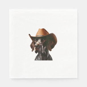 Serviette En Papier Funny Sheriff Chemise Chien Allemand Pointer Chien