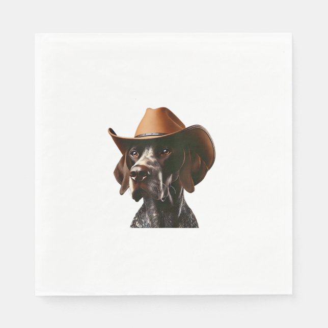 Serviette En Papier Funny Sheriff Chemise Chien Allemand Pointer Chien (Devant)