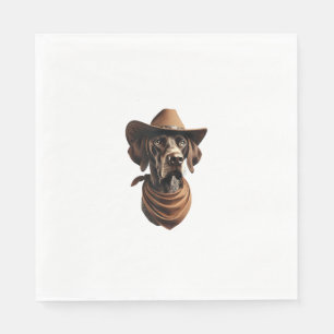 Serviette En Papier Funny Sheriff Chemise Chien Allemand Pointer Chien