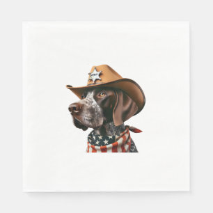 Serviette En Papier Funny Sheriff Chemise Chien Allemand Pointer Chien