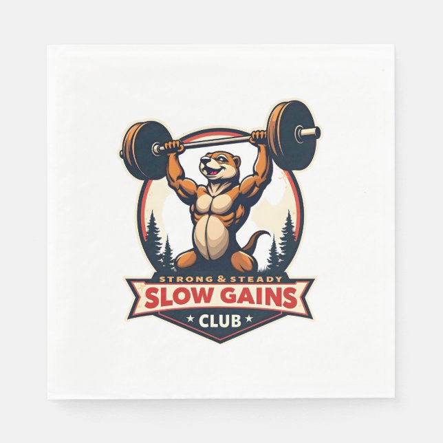 Serviette En Papier Funny Sloth Gym Shirt Vintage Strong and Slow Desi (Devant)