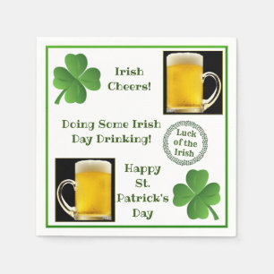 Serviette En Papier Funny St. Patrick's Day cite le parti des Shamrock
