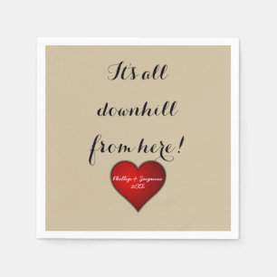 Serviette En Papier Funny Sweet Wedding Red Heart