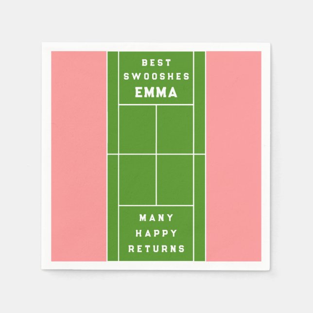 Serviette En Papier Funny Tennis Party (Devant)