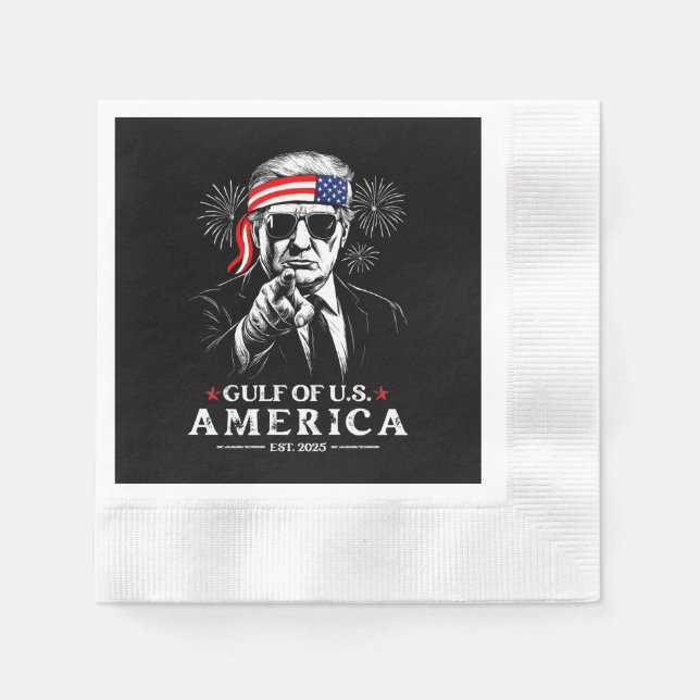 Serviette En Papier Funny Trump Golfe Des USA Amérique 2025 4 juillet (Devant)
