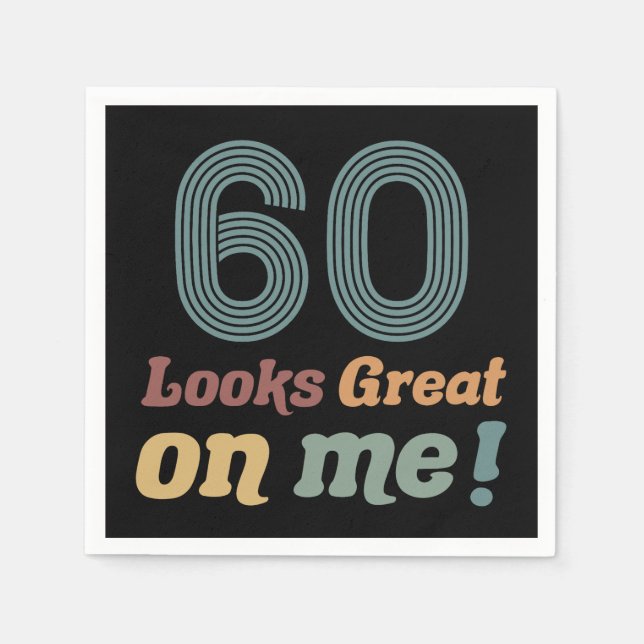 Serviette En Papier Funny Vintage 60e anniversaire (Devant)