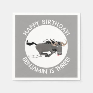 Serviette En Papier Funny wildebeest personnalisées dessin animé anniv