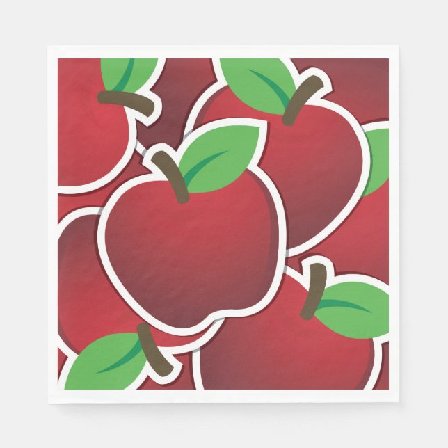 Serviette En Papier Funy red apples (Devant)