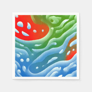Serviette En Papier Fusion Vibrante, papier de fête artistique multico