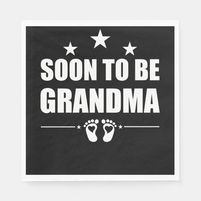 Serviette En Papier Futur annonce de grossesse de grand-mère (Devant)
