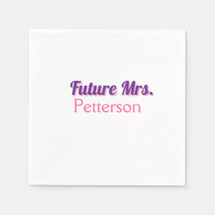 Serviette En Papier Futur Mme ajouter nom mariage bachelorette partie