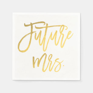 Serviette En Papier Futur Mme Faux Gold Foil Fête des mariées moderne