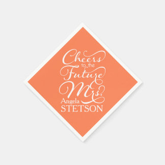 Serviette En Papier Futur Mme Fête des mariées | Corail