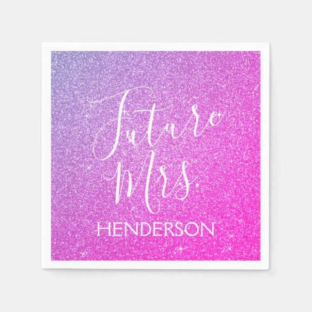Serviette En Papier Futur Mme Pink - Parties scintillant à étincelles  (Devant)