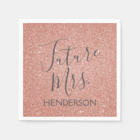Futur Mme Rose Gold Blush Pink Sparkle Parties sci