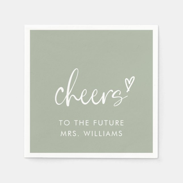 Serviette En Papier Futur Mme Sage Green Baby Shower  (Devant)