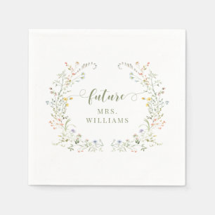Serviette En Papier Futur Mme Shower de Fiançailles Champ de Fleurs Sa