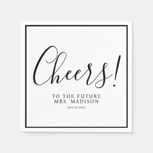 Serviette En Papier Future Mme Minimal et Chic | Napkins mariage (Devant)
