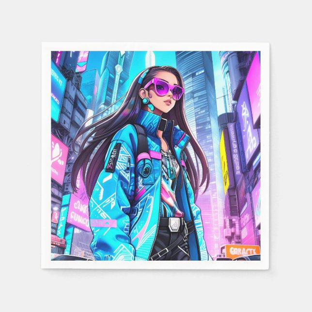 Serviette En Papier Futuriste Pop Star 0002 (Devant)